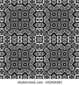 Seamless abstract monochrome engraving pattern. Texture for certificate or diploma, currency and money design. Single-leaf woodcut, xylography, printmaking. Vector Illustration