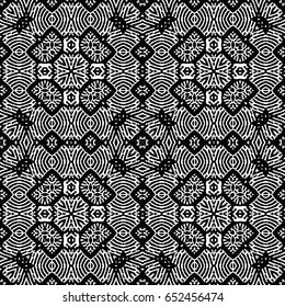 Seamless abstract monochrome engraving pattern. Texture for certificate or diploma, currency and money design. Single-leaf woodcut, xylography, printmaking. Vector Illustration