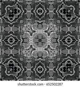 Seamless abstract monochrome engraving pattern. Texture for certificate or diploma, currency and money design. Single-leaf woodcut, xylography, printmaking. Vector Illustration