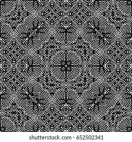 Seamless abstract monochrome engraving pattern. Texture for certificate or diploma, currency and money design. Single-leaf woodcut, xylography, printmaking. Vector Illustration