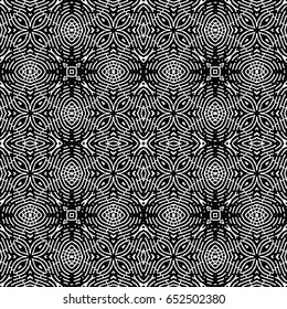 Seamless abstract monochrome engraving pattern. Texture for certificate or diploma, currency and money design. Single-leaf woodcut, xylography, printmaking. Vector Illustration