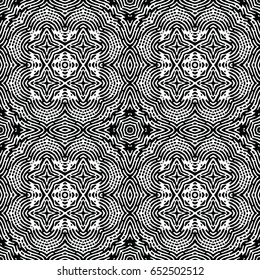 Seamless abstract monochrome engraving pattern. Texture for certificate or diploma, currency and money design. Single-leaf woodcut, xylography, printmaking. Vector Illustration
