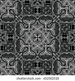 Seamless abstract monochrome engraving pattern. Texture for certificate or diploma, currency and money design. Single-leaf woodcut, xylography, printmaking. Vector Illustration