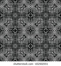 Seamless abstract monochrome engraving pattern. Texture for certificate or diploma, currency and money design. Single-leaf woodcut, xylography, printmaking. Vector Illustration