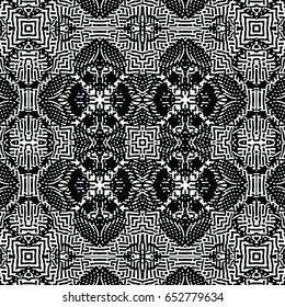 Seamless abstract monochrome engraving pattern. Texture for certificate or diploma, currency and money design. Single-leaf woodcut, xylography, printmaking. Vector Illustration