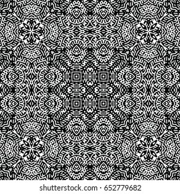 Seamless abstract monochrome engraving pattern. Texture for certificate or diploma, currency and money design. Single-leaf woodcut, xylography, printmaking. Vector Illustration