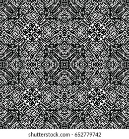 Seamless abstract monochrome engraving pattern. Texture for certificate or diploma, currency and money design. Single-leaf woodcut, xylography, printmaking. Vector Illustration