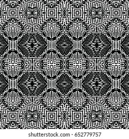 Seamless abstract monochrome engraving pattern. Texture for certificate or diploma, currency and money design. Single-leaf woodcut, xylography, printmaking. Vector Illustration