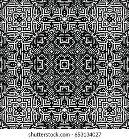 Seamless abstract monochrome engraving pattern. Texture for certificate or diploma, currency and money design. Single-leaf woodcut, xylography, printmaking. Vector Illustration
