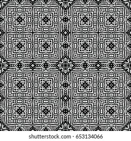 Seamless abstract monochrome engraving pattern. Texture for certificate or diploma, currency and money design. Single-leaf woodcut, xylography, printmaking. Vector Illustration