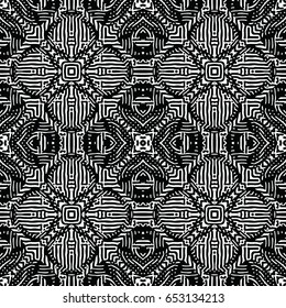 Seamless abstract monochrome engraving pattern. Texture for certificate or diploma, currency and money design. Single-leaf woodcut, xylography, printmaking. Vector Illustration