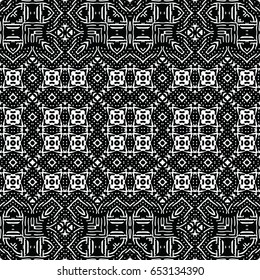 Seamless abstract monochrome engraving pattern. Texture for certificate or diploma, currency and money design. Single-leaf woodcut, xylography, printmaking. Vector Illustration