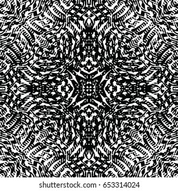 Seamless abstract monochrome engraving pattern. Texture for certificate or diploma, currency and money design. Single-leaf woodcut, xylography, printmaking. Vector Illustration