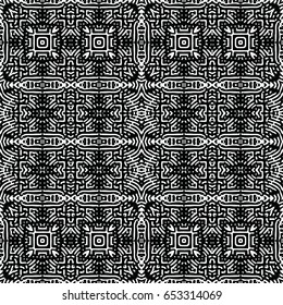 Seamless abstract monochrome engraving pattern. Texture for certificate or diploma, currency and money design. Single-leaf woodcut, xylography, printmaking. Vector Illustration