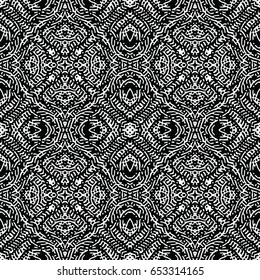 Seamless abstract monochrome engraving pattern. Texture for certificate or diploma, currency and money design. Single-leaf woodcut, xylography, printmaking. Vector Illustration
