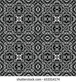 Seamless abstract monochrome engraving pattern. Texture for certificate or diploma, currency and money design. Single-leaf woodcut, xylography, printmaking. Vector Illustration