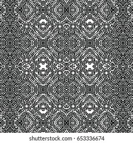 Seamless abstract monochrome engraving pattern. Texture for certificate or diploma, currency and money design. Single-leaf woodcut, xylography, printmaking. Vector Illustration