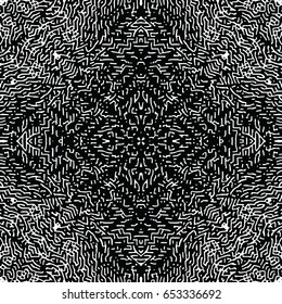 Seamless abstract monochrome engraving pattern. Texture for certificate or diploma, currency and money design. Single-leaf woodcut, xylography, printmaking. Vector Illustration