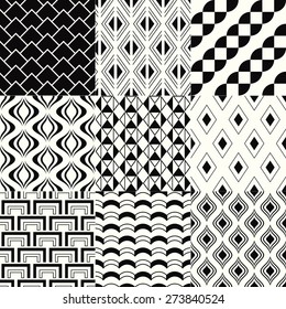 seamless abstract monochrome geometric pattern