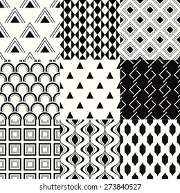 seamless abstract monochrome geometric pattern