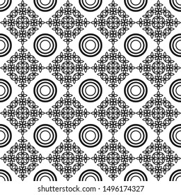 Seamless abstract monochrome pattern. Black white style