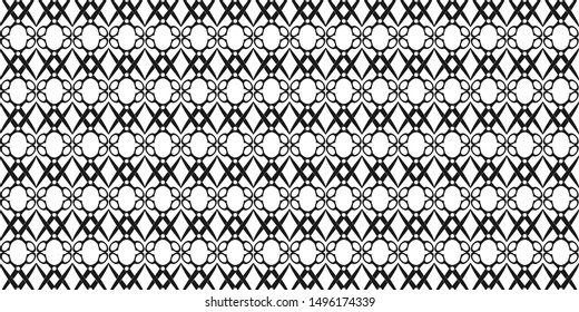 Seamless abstract monochrome pattern. Black white style