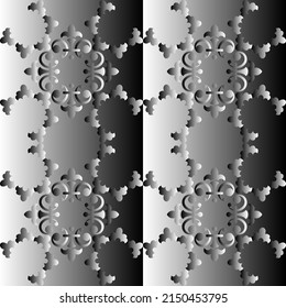  Seamless, abstract, monochrome pattern   from geometric elements in Arabic, Asian style.