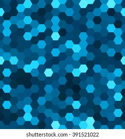 seamless abstract mosaic background. Hexagons geometric background. Design elements. Vector illustration. Blue color. 