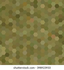 seamless abstract mosaic background. Hexagons geometric background. Design elements. Vector illustration. Brown, green colors. 