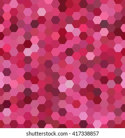 seamless abstract mosaic background. Hexagons geometric background. Design elements. Vector illustration. Pink, purple colors. 