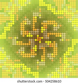 Seamless abstract mosaic pattern formed by dots of different colors. Vector illustration in pixel art style