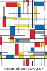 Seamless abstract mosaic pattern. (Mondrian inspiration)