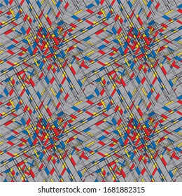 Seamless abstract mosaic pattern. (Mondrian inspiration)