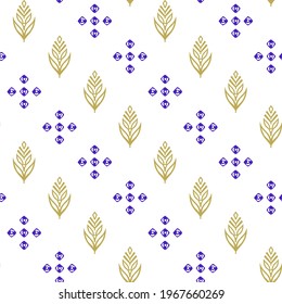 Seamless abstract motif pattern  on white