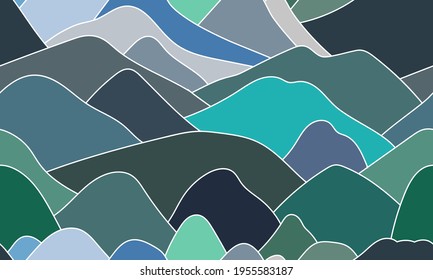 Patrón de montañas y colinas abstractas e inmaculadas