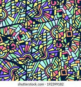 Seamless abstract multicolored pattern in shades of green 