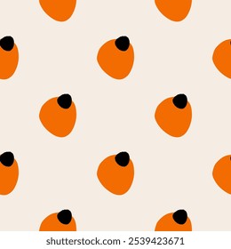 Padrão de ponto de polka multicolorido abstrato e contínuo em um plano de fundo claro, ilustração desenhada à mão