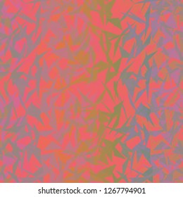 Seamless Abstract Multicolored Triangles Neon Coral Background Vector Pattern