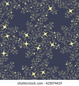 Seamless abstract night sky pattern. Seamless stars background.
