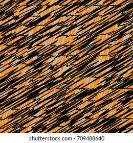 Seamless Abstract Orange Black Handwriting Brown Paper Pattern