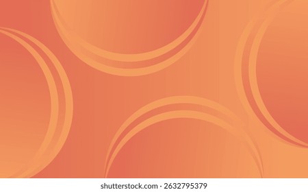 Seamless abstract orange pattern with circular shapes and soft curved lines in gradient tones