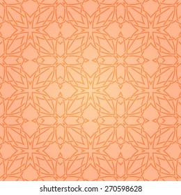Seamless abstract orange pattern with ornament. Vector illustration