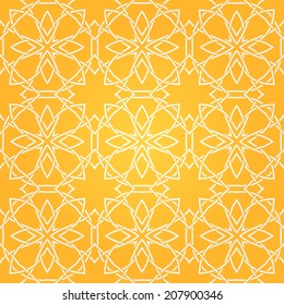 Seamless abstract orange pattern with white lines. Vector illustration