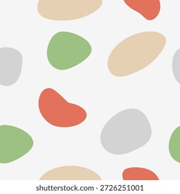 Padrão de blob orgânico abstrato contínuo. Plano de fundo de formas de tons de terra minimalistas. Textura vetorial escandi desenhado à mão para tecido e papel de parede.