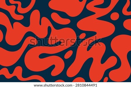 Seamless abstract organic blob pattern with bold modern shapes | 