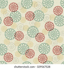 seamless abstract ornament dots rings- vector illustration. Collection design