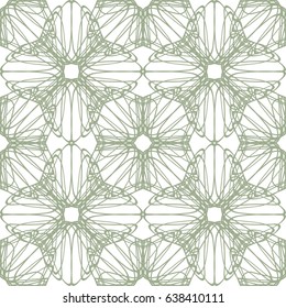 Seamless abstract ornament green on white background. Elegant vector pattern illustration for invitations, banknotes, diplomas, certificates, tickets and other papers security or wrapping design 
