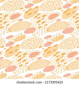 Seamless abstract ornament with natural elements. the ideal solution for decorating children's and women's products. Pleasant delicate colors, joyful sunny mood.
