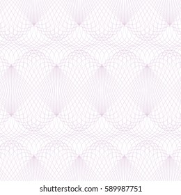 Seamless abstract ornament on white background. Elegant violet vector pattern illustration for invitations, banknotes, diplomas, certificates, tickets and other papers security or wrapping design 