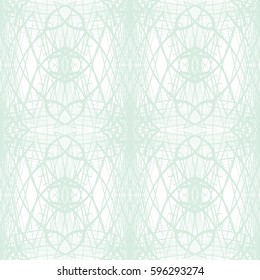 Seamless abstract ornament on white background. Elegant blue vector pattern illustration for invitations, banknotes, diplomas, certificates, tickets and other papers security or wrapping design 